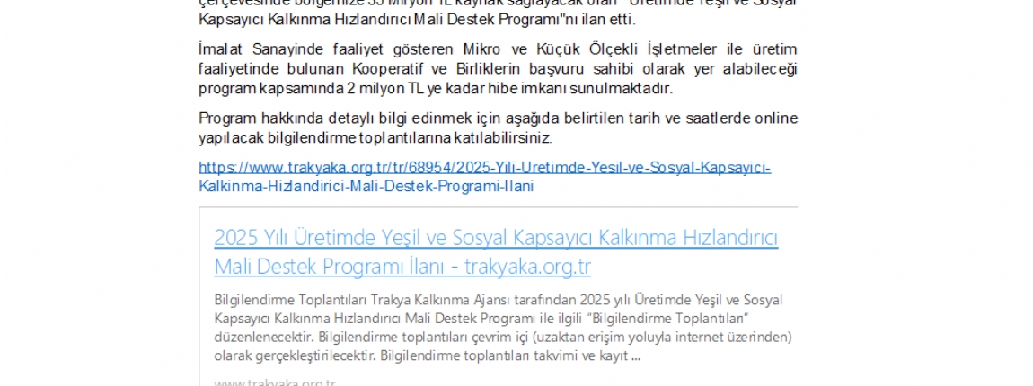 "RETMDE YEL VE SOSYAL KAPSAYICI KALKINMA HIZLANDIRICI MAL DESTEK PROGRAMI" LANI