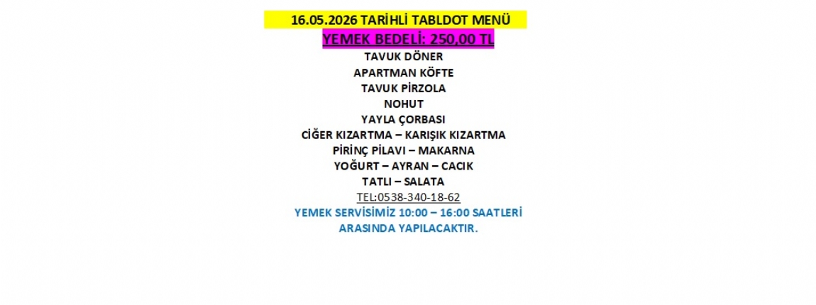 16.05.2026 TABLDOT MEN�