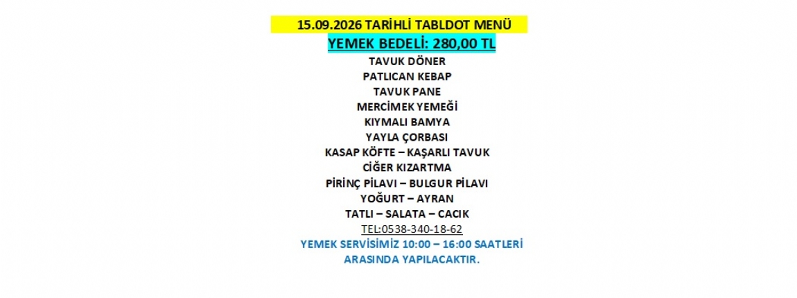 15.09.2026 TABLDOT MEN�