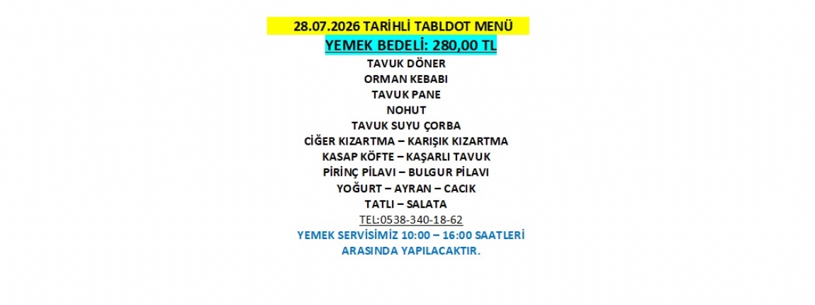 28.07.2026 TABLDOT MEN�